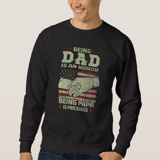 Moletom Ser Pai é uma honra ser Papa bandeira dos EUA (Frente)