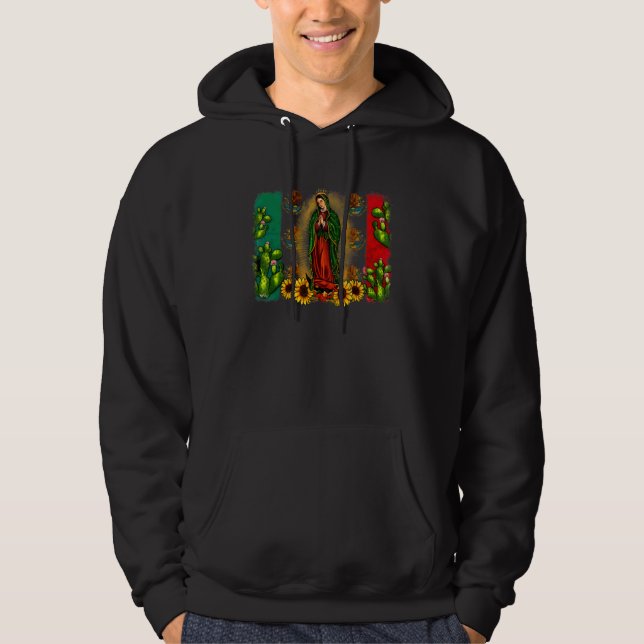 Moletom Serape Mexicano Turquesa Nossa Senhora de Guadalup (Frente)