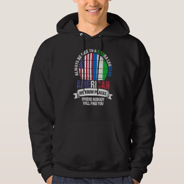 Moletom Serra Leoa Americana Conhecemos Lugares onde Leone (Frente)