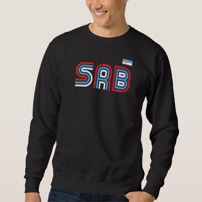 Moletom Sérvia Bandeira Retrointernacional País Sérvio Pr (Frente)