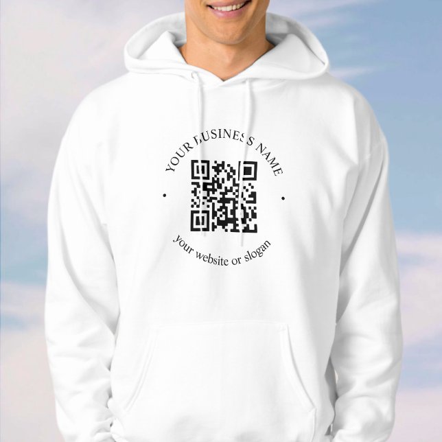 Moletom Seu código QR carregado mais texto circular editáv (Criador carregado)
