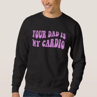 Moletom Seu pai é meu cardio Groovy Retro Ondulado Rosa Sa