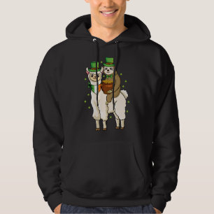 Moletom Shamrock Alpaca Irish Sloth Riding Llama Patrícia