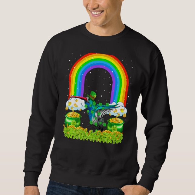 Moletom Shamrock Rainbow Leprechaun Hummingbird Rua Patric (Frente)