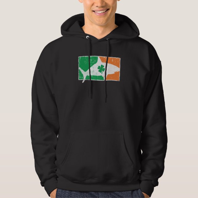 Moletom Shark St Patrick's Day Irish Flag C Distressed (Frente)