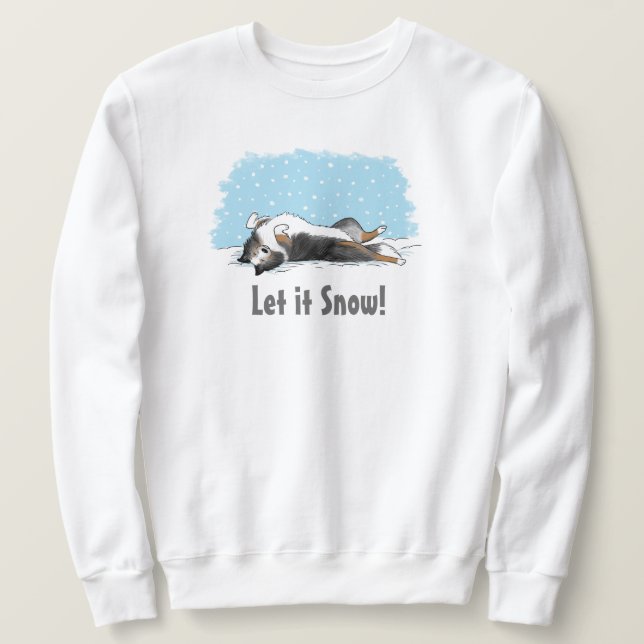 Moletom Shetland Sheepdog Blue Merle Sheltie Dog Holiday (Frente do Design)