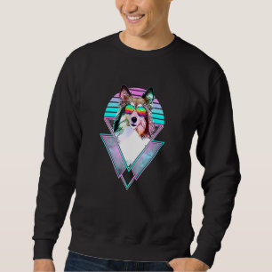 Moletom Shetland Sheepdog Dog Vintage Retro Vaporwave Beac