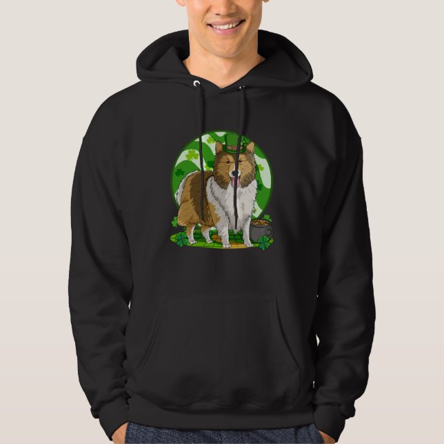 Moletom Shetland Sheepdog Lucky Leprechaun Dog St Patricks (Frente)