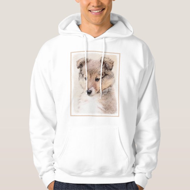 Moletom Shetland Sheepdog Puppy Pintura Original (Frente)