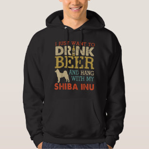 Moletom Shiba Inu Pai Beer Beer Aguentada Com Cachorros En