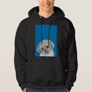 Moletom Shih Tzu Dog Retrait ( Fundo Azul )