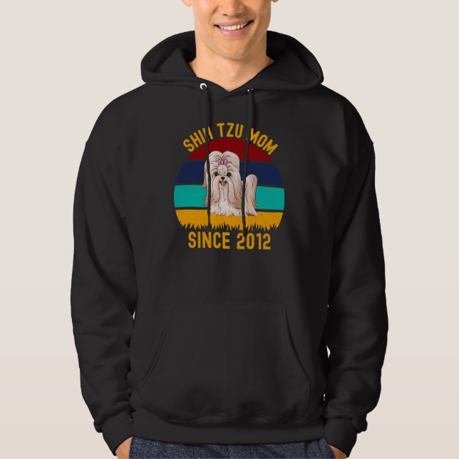 Moletom Shih Tzu Mãe Desde 2012 Cães Canta (Frente)