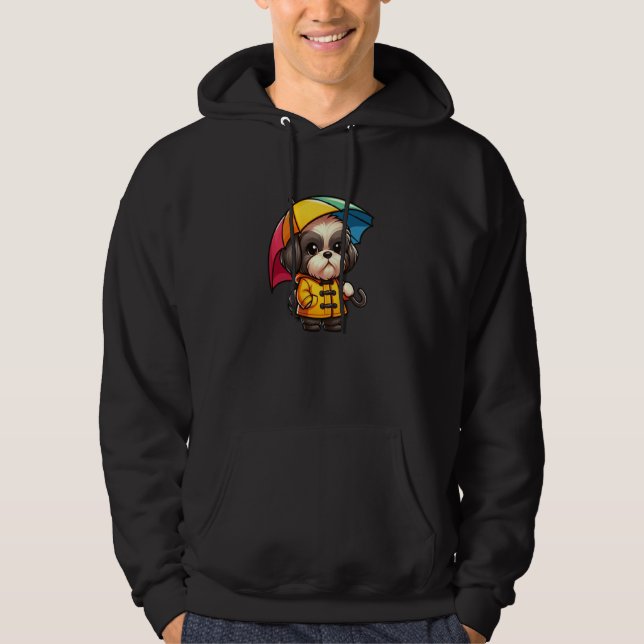 Moletom Shih Tzu Umbrella Cog Funny Raincoat (Frente)