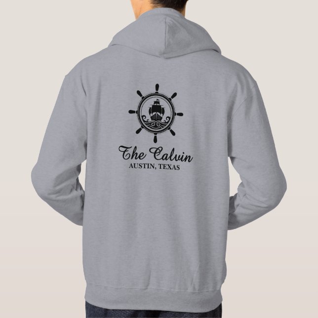 Moletom Ships Wheel Boat Name (Verso)