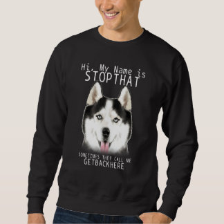 Moletom Siberian Husky Oi Meu Nome É Parem Com Esse Bonito