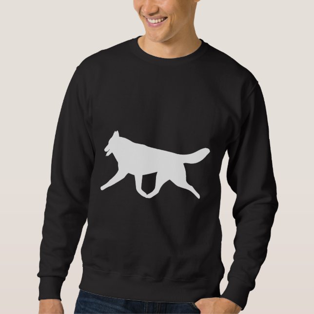 Moletom Siberian Husky White Silhouette (Frente)