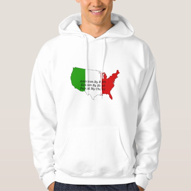 Moletom  Sicilian American Italian Patriot USA Map  (Frente)