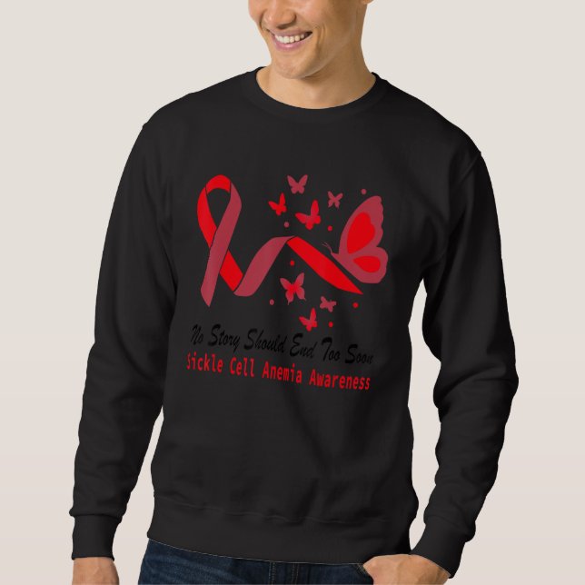 Moletom Sickle Cell Anemia Awareness Butterfly Support Red (Frente)