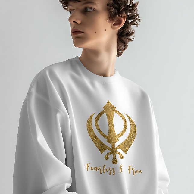 Moletom Sikh Khanda "Sem medo e livre" (Criador carregado)