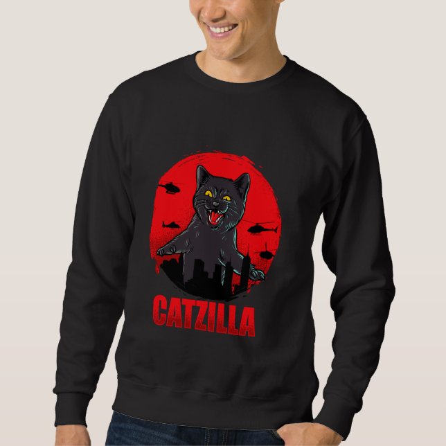 Moletom Silhouette Catzilla- Funny Cats Cartoon Cool Desig (Frente)