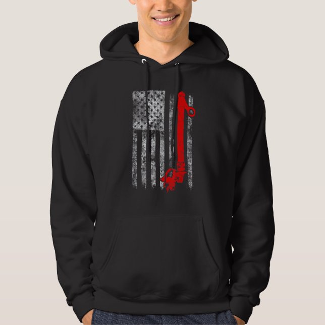 Moletom Silhouette Power Line Fuse American Flag Lineman (Frente)