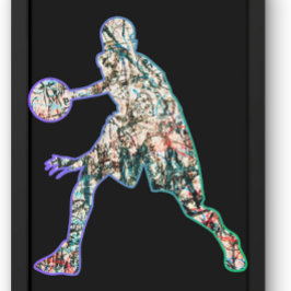 Moletom Silhueta Colorida de Jogador de Basquete