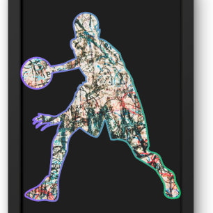 Moletom Silhueta Colorida de Jogador de Basquete
