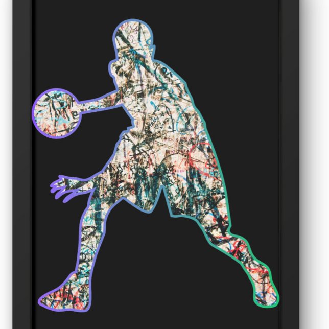 Moletom Silhueta Colorida de Jogador de Basquete (Criador carregado)