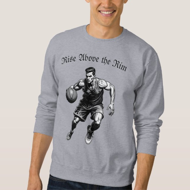 Moletom Silhueta de Basquete – Erga-se Acima da Aro (Frente)