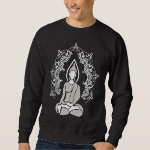 Moletom Silhueta de Buda para Meditação Yoga com Mandala
