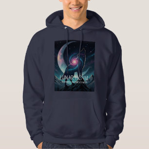 Moletom Silhueta de Lobo Galáxia com Lua de Nebulosa Místi