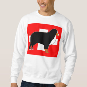 Moletom silhueta do cão de montanha bernês na bandeira enf
