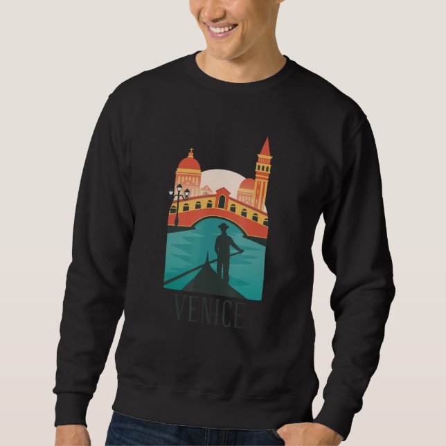 Moletom Silhueta do horizonte da cidade de Veneza Itália E (Frente)