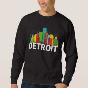 Moletom Silhueta do Horizonte de Detroit Michigan EUA Esbo