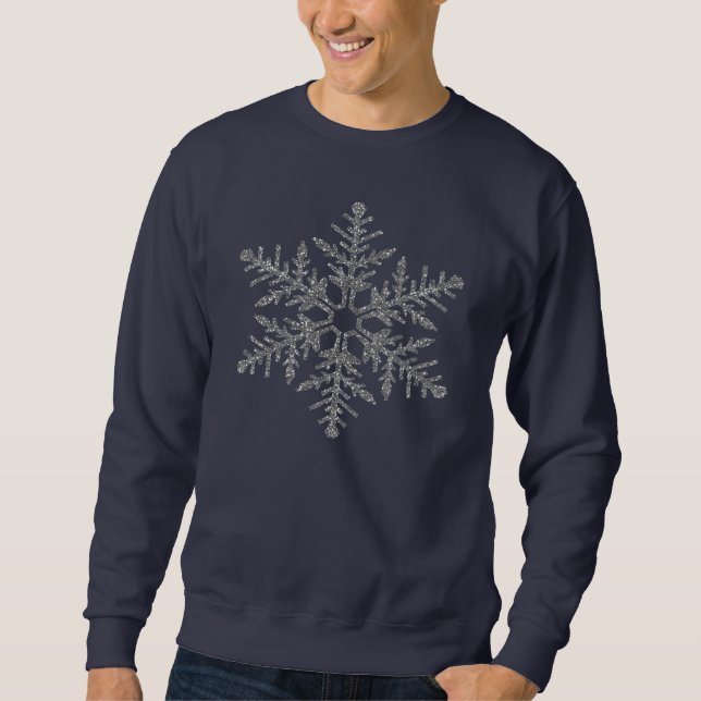 Moletom Silver Faux Glitter Snowflake (Frente)