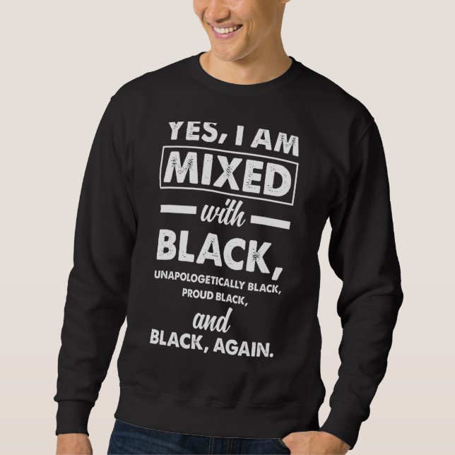Moletom Sim, Estou Misturado Com Heri Afro-Americano Preto (Frente)