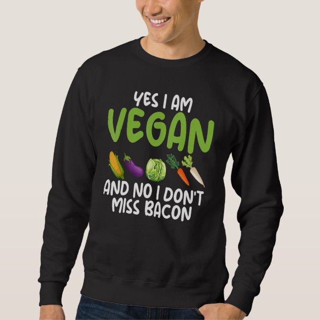 Moletom Sim, sou vegetariano Não Não Perco Bacon Vegeta (Frente)