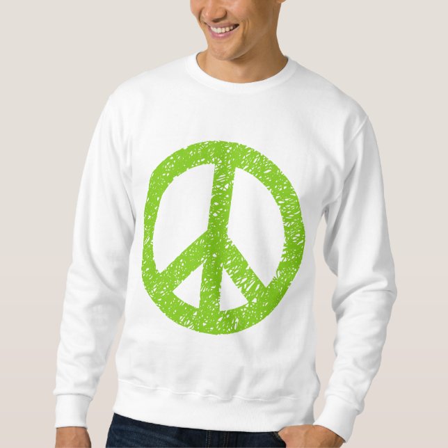 Moletom Símbolo da Paz Rabiscado - Verde Martiano (Frente)