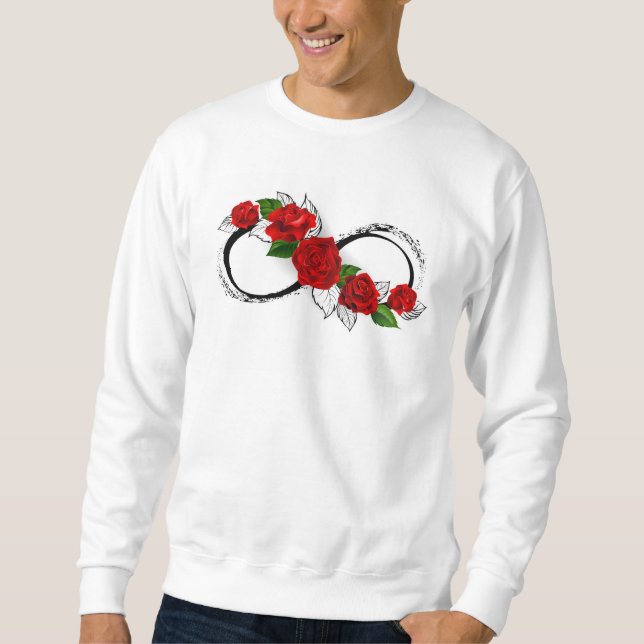 Moletom Símbolo de Infinito com Rosas Vermelhas (Frente)