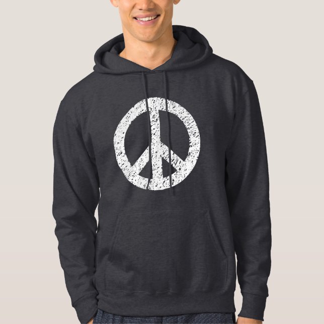 Moletom Símbolo de paz rabiscado - Branco (Frente)