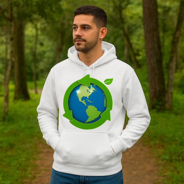 Moletom Símbolo de Reciclagem Terra Ecológica (Criador carregado)