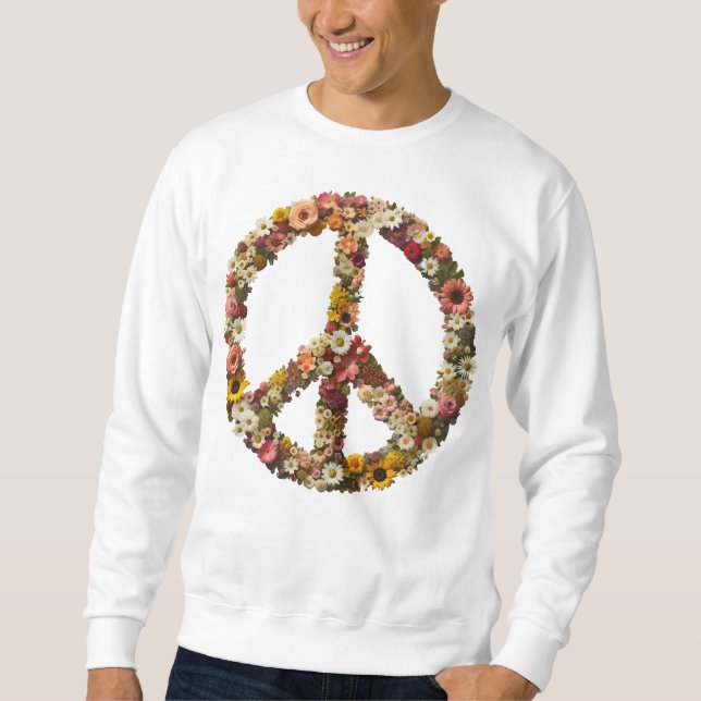 Moletom Símbolo Floral de Paz com Flores Vibrantes (Frente)