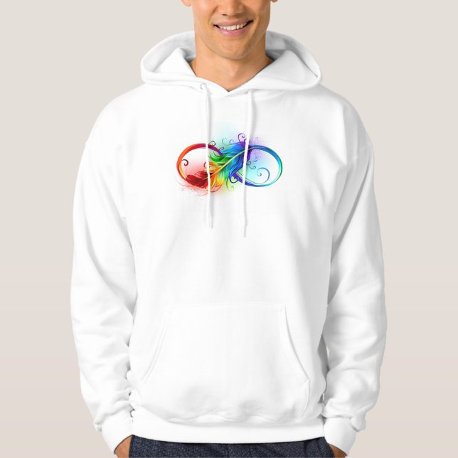 Moletom Símbolo Infinito com Pena Arco-Íris (Frente)