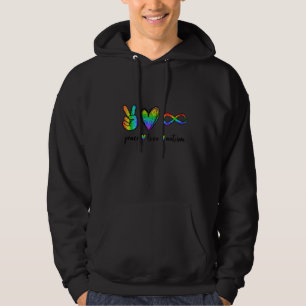 Moletom Símbolo Mês da Consciência do Autismo de Paz e Amo