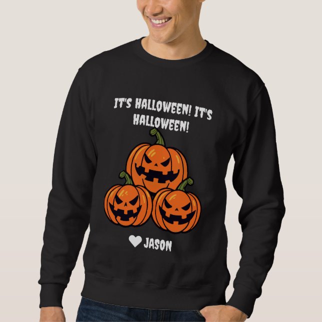 Moletom Simples de aboborinha do Halloween Personalizar (Frente)