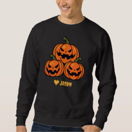 Moletom Simples de aboborinha do Halloween Personalizar