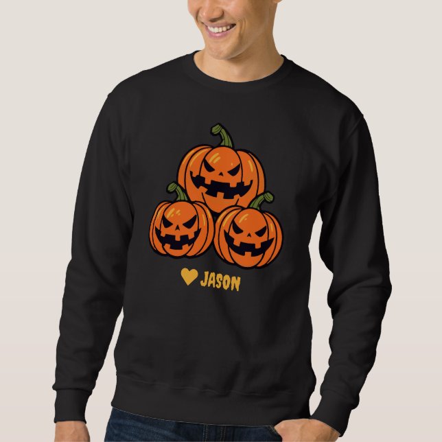 Moletom Simples de aboborinha do Halloween Personalizar (Frente)