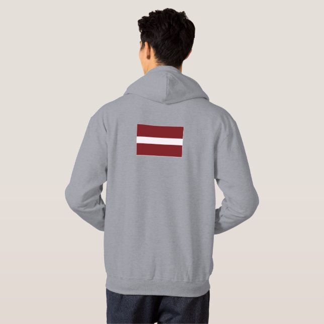 Moletom Simples Letónia Flag Souvenir, Fundo (Parte Traseira Completa)
