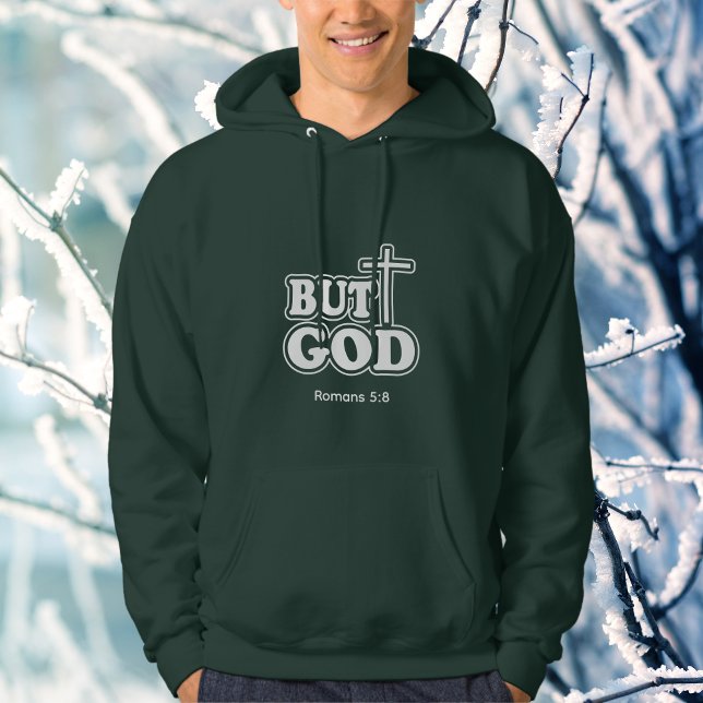Moletom Simples Mas Deus Tipografia Escuro Personalizar (Cozy BUT GOD Hoodie personalize with favorite but God Scripture,)