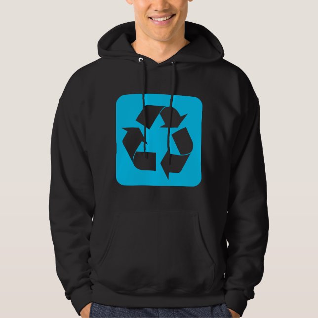 Moletom Sinal de reciclagem - Azul-céu (Frente)